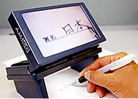 専用のスタンドを使って記入例