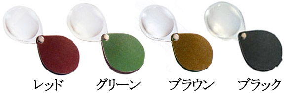 この商品のカラーはレッド、グリーン、ブラウン、ブラックです。