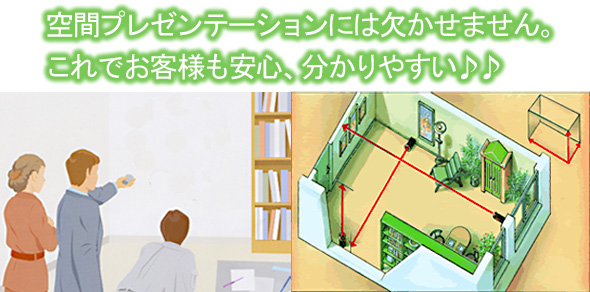 お客様も分かりやすい。スリムなコンパクト距離計。
