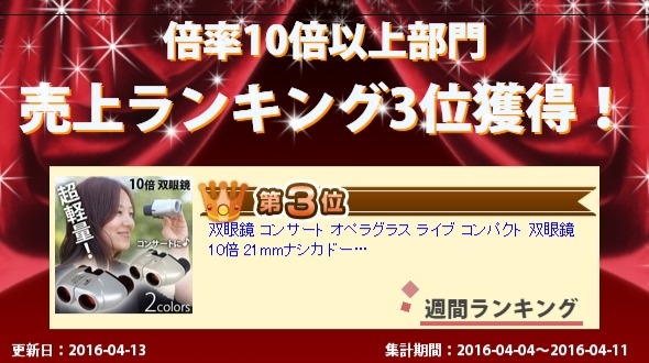 売上ランキング1位獲得