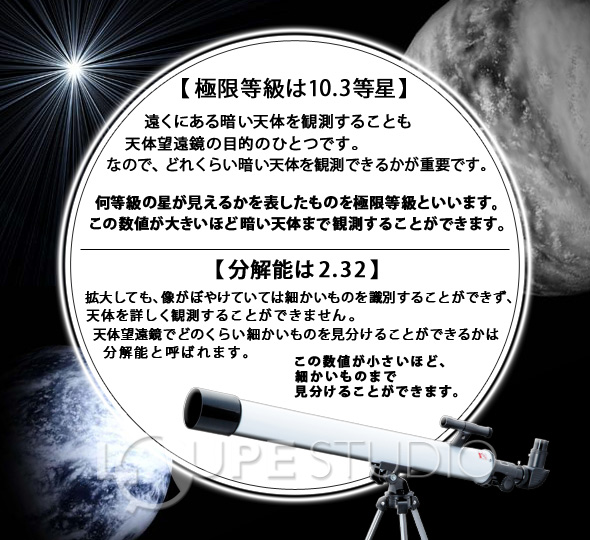 極限等級・分解能について