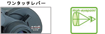 ワンタッチレバー・ハイアイポイント設計