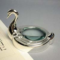 ペーパーウェイト型 ルーペ [スワン] 746 文鎮 ガラス ルーペ 拡大鏡 虫眼鏡