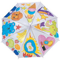 カラービニール傘 透明 絵を描いてオリジナルの傘に 子供 キッズ 手作り 運動会 体育祭 学芸会 文化祭 イベント ルーペスタジオ