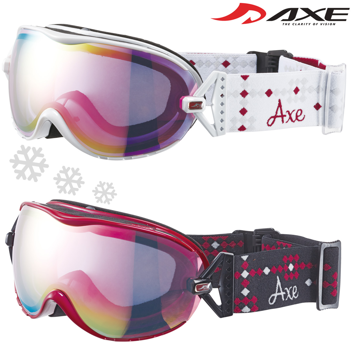 ゴーグル レディース 女性用 スノーボード スキー 曇り止め [19-20カタログモデル] AX650-WCM ダブルレンズ スノーゴーグル ヘルメット対応 AXE アックス