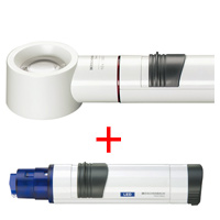 虫眼鏡 置き型 ライトルーペ [system vario plus] ヘッド+LEDライト付グリップのセット10倍 35mm 155074 