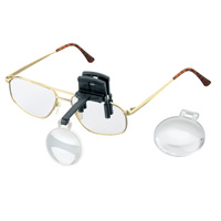 ラボ・クリップ [labo-clip] クリップ + レンズ 2枚セット 4・7倍 眼鏡にはさむ クリップタイプ 片眼レンズ 1646247 ヘッドルーペより気軽です