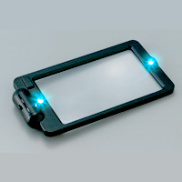 虫眼鏡 LEDライト付き カードルーペ HL-90 カード 2倍 55×90mm 池田レンズ