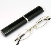 シニアグラス [老眼鏡 折りたたみ] SG-02BK ブラック 黒 [リーディンググラス] 携帯用ペン型ケース付き 男性 女性 おしゃれ