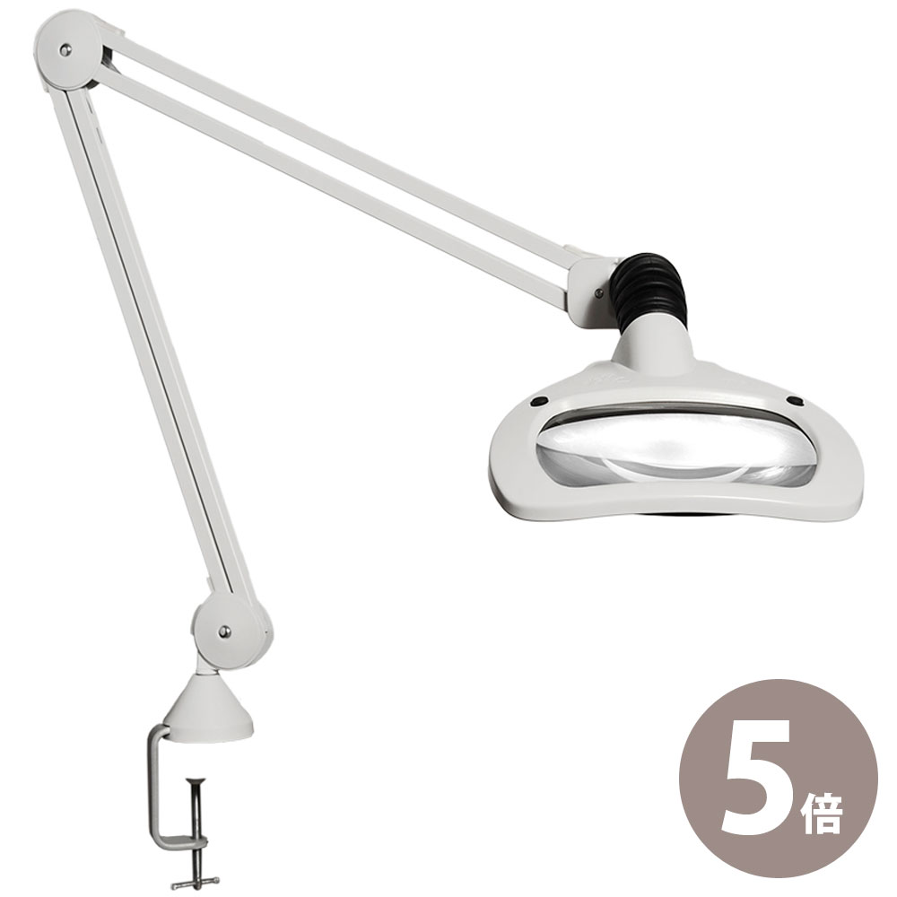 LED照明拡大鏡 LUXO WAVE LED 5倍 フリーアーム式 明るさ調節機能付 WAVE LED ×5 オーツカ光学 ルーペ 拡大鏡 ライト付き 虫眼鏡 虫めがね 工具 検品