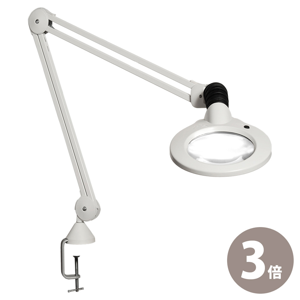 LED照明拡大鏡 LUXO KFM LED 3倍 フリーアーム式 明るさ調節機能付 KFM LED ×3 オーツカ光学 ルーペ 拡大鏡 ライト付き 虫眼鏡 虫めがね 工具 検品