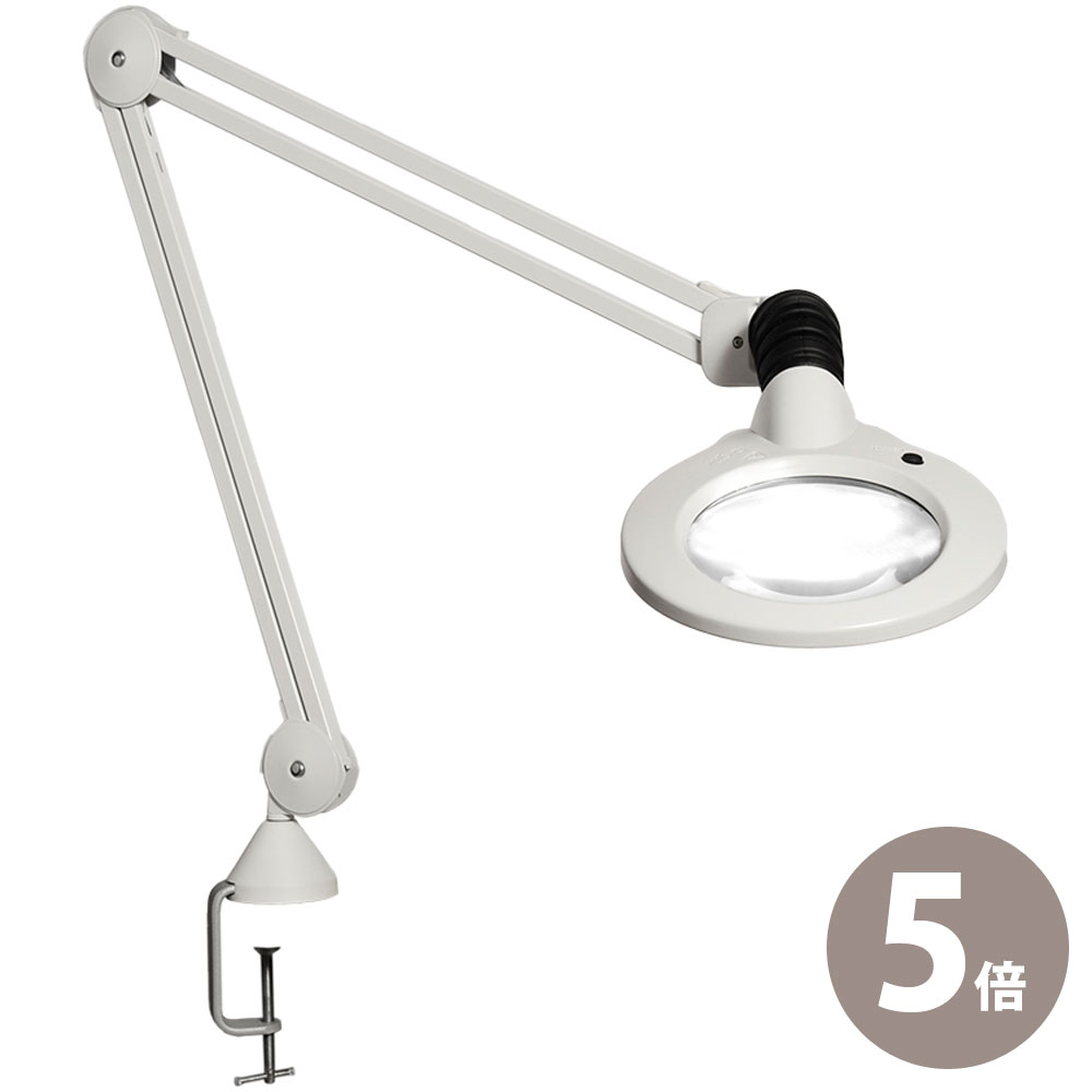 LED照明拡大鏡 LUXO KFM LED 5倍 フリーアーム式 明るさ調節機能付 KFM LED ×5 オーツカ光学 ルーペ 拡大鏡 ライト付き 虫眼鏡 虫めがね 工具 検品