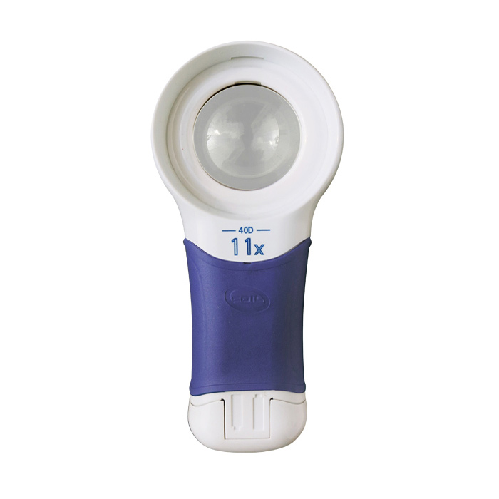 ルーペ LEDライト付き 携帯 高倍率 おすすめ 虫眼鏡 拡大鏡 弱視 11倍 40mm 検査 検品 ロービジョン オートタッチ マックス AT・MAX 