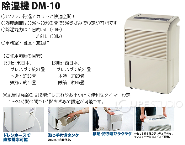 コンプレッサー式 除湿機 単相100V DM-10 ナカトミ NAKATOMI 冷暖対策 