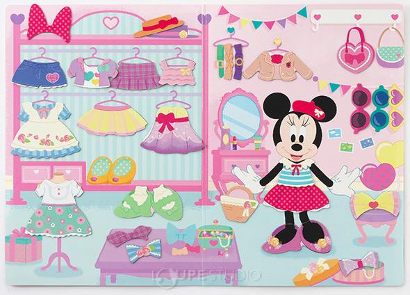 マグネットでぺったんこ ミニーのきせかえ ミニーマウス ディズニー かわいい 知育玩具 絵本 磁石 貼る 冷蔵庫 カード ボードゲーム 幼児 女の子 おもちゃ ルーペスタジオ