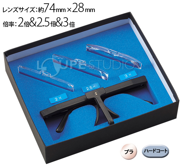 HF-10ABC]双眼メガネルーペ メガネ式2倍 2.5倍 3倍セット:池田レンズ