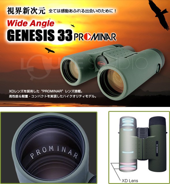 双眼鏡 アウトドア バードウォッチング 8倍 33mm GENESIS 33 8x33 興和