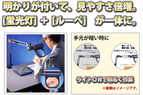 虫眼鏡 アーム式 スタンドルーペ 蛍光灯付き ルーペ2倍 ルーペ スタンド :ルーペスタジオ