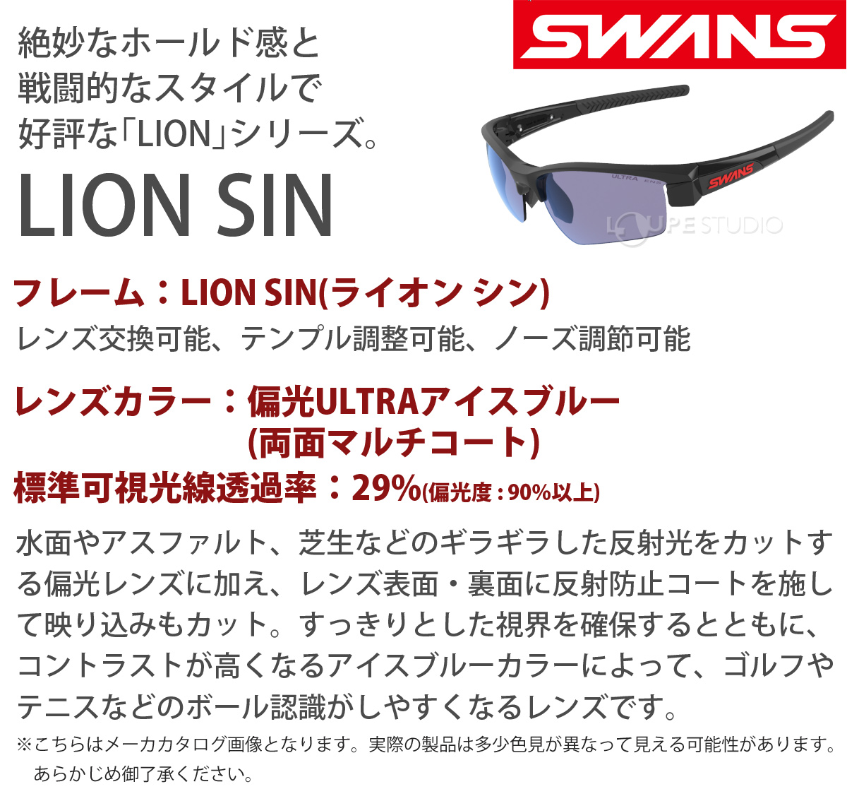 SWANS(スワンズ) スポーツ サングラス ライオンシン AMZ-LI SIN-0001 BK ブラック×ブラック×ブラック